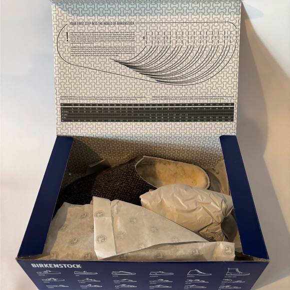 NIB Birkenstock Zermatt River Herringbone Gray Shearling-lined Slippers - Picture 5 of 6